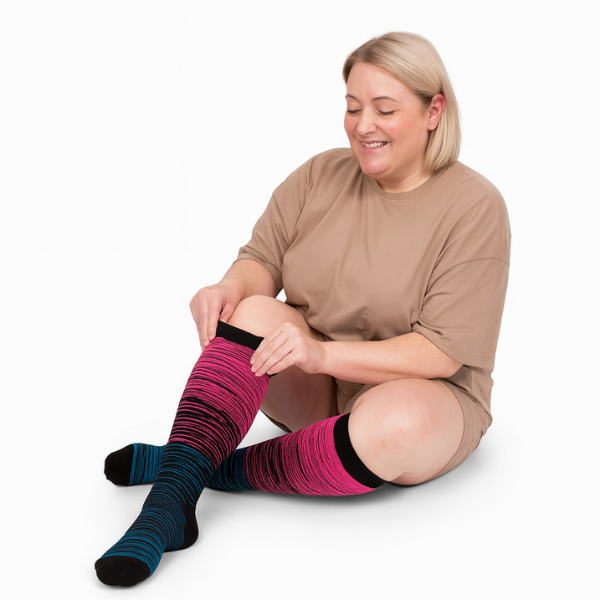 Everstride® Wide Fit Compression Socks For Pain Relief (Stripes)