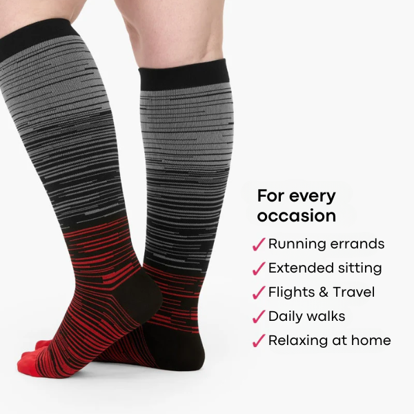 Everstride® Wide Fit Compression Socks For Pain Relief (Stripes)